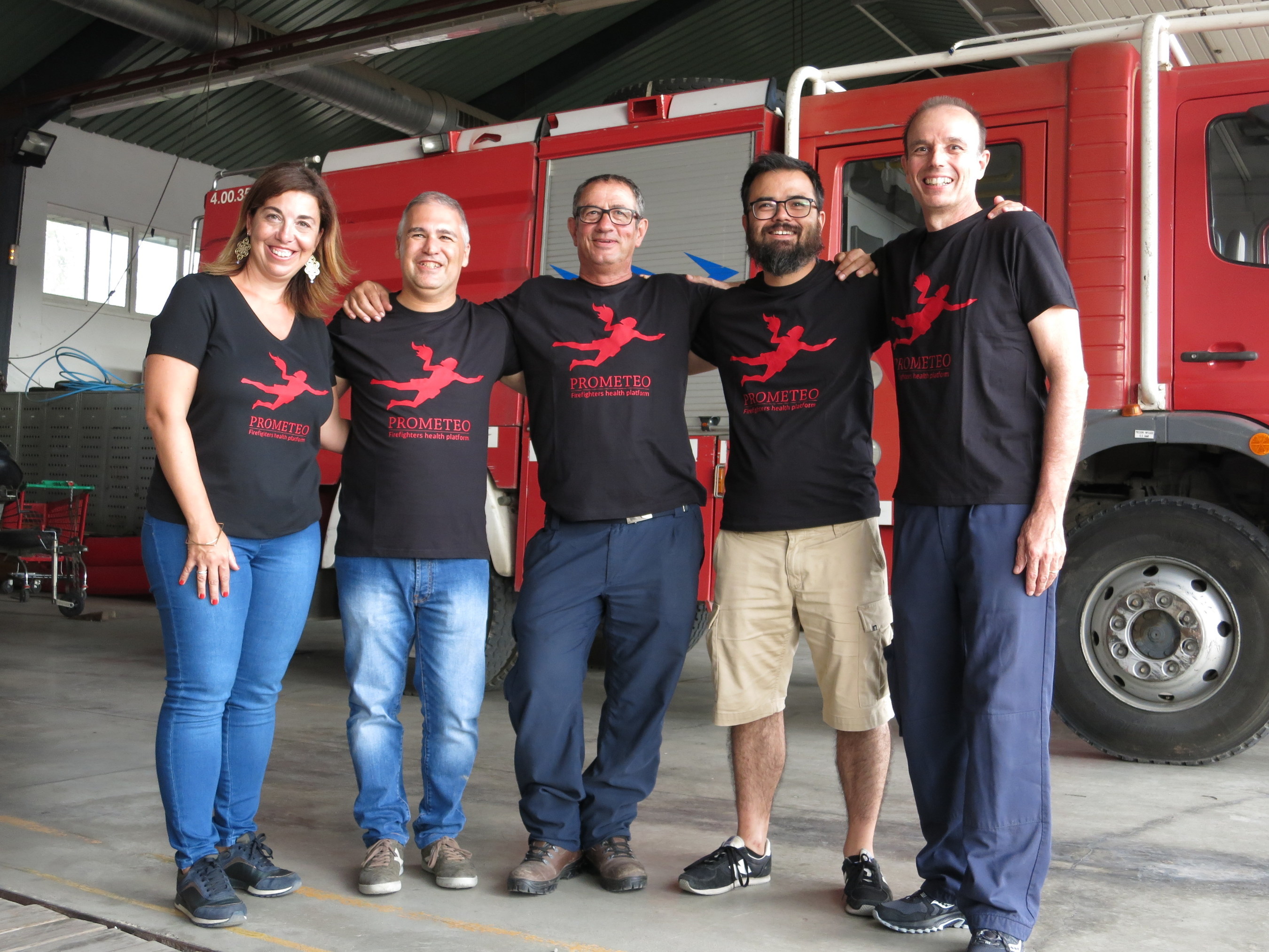 The Prometeo team, Salomé Valero Cumplido, Marco Emilio Rodriguez Serrano, Joan Herrera, Josep Ràfolas, and Vicenç Ferrés Padró.